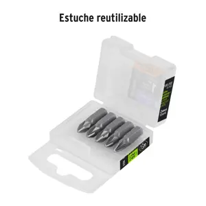 Estuche con 5 puntas pozidriv PZ2 largo 1