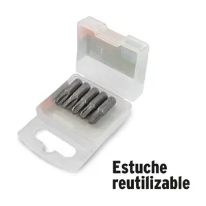 12159 / PUDE-2103 Estuche con 5 puntas pozidriv PZ3 largo 1