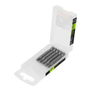 12164 / PUDE-2203 Estuche con 5 puntas pozidriv PZ3 largo 2