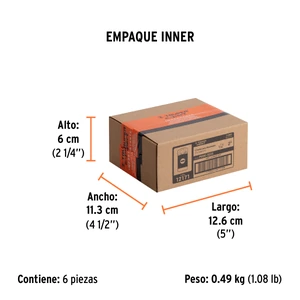 Estuche con 5 puntas planas de 1/4