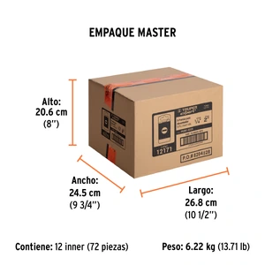 Estuche con 5 puntas planas de 1/4
