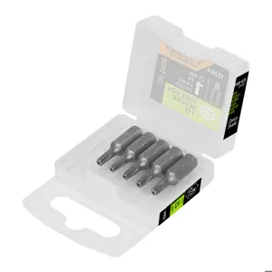 12264 / PUDE-6115 Estuche con 5 puntas torx T15 con seguro largo 1