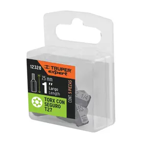 12328 / PUDE-6127 Estuche con 5 puntas torx T27 con seguro largo 1