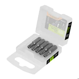 12328 / PUDE-6127 Estuche con 5 puntas torx T27 con seguro largo 1