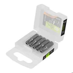 12346 / PUDE-6130 Estuche con 5 puntas torx T30 con seguro largo 1