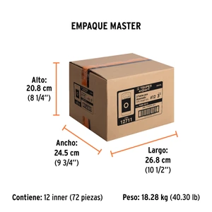 Estuche con 3 puntas bristol M12 largo 3