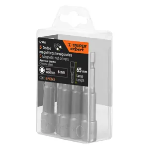 12946 / PUDE-9006 Estuche con 5 dados magnéticos de 6 mm largo 2-1/2