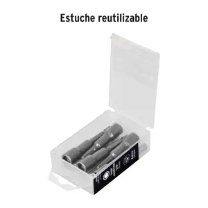 Estuche con 5 dados magnéticos de 6 mm largo 2-1/2