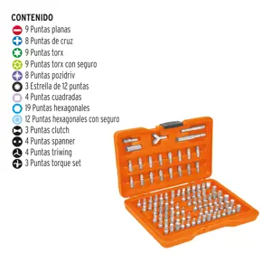 17794 / PUN-100 Truper Juego de 100 puntas mixtas largo 1