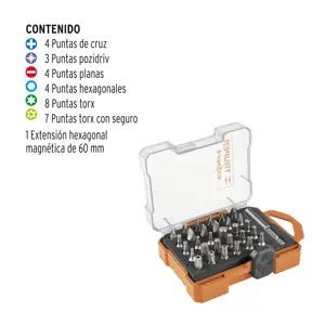11887 / PUN-31X Juego de 31 puntas mixtas largo 1