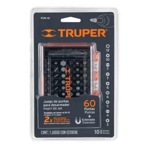 Truper Juego de 61 puntas mixtas largo 1