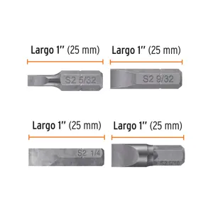 Estuche con 6 puntas planas combinadas largo 1