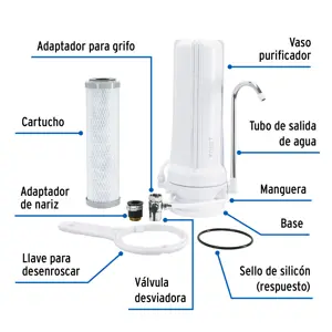 Purificador de agua, sobre tarja, Foset