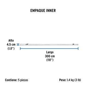 Tubo de 3 m de PVC de 1/2