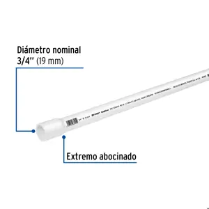 Tubo de 3 m de PVC de 3/4