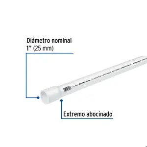Tubo de 3 m de PVC de 1