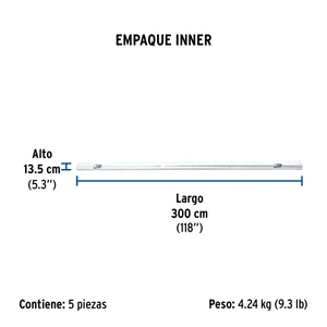 Tubo de 3 m de PVC de 1-1/4