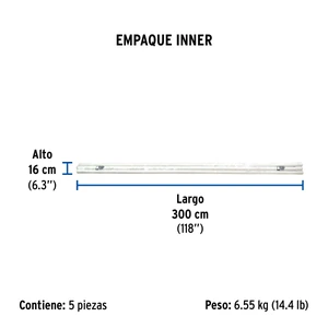 Tubo de 3 m de PVC de 1-1/2