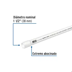 Tubo de 3 m de PVC de 1-1/2