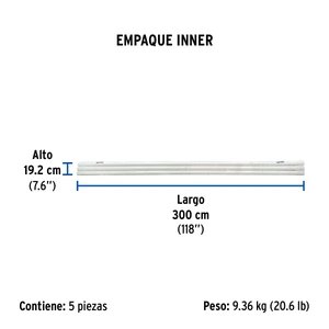 Tubo de 3 m de PVC de 2