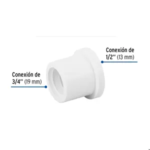 Reducción bushing de PVC 3/4 x 1/2