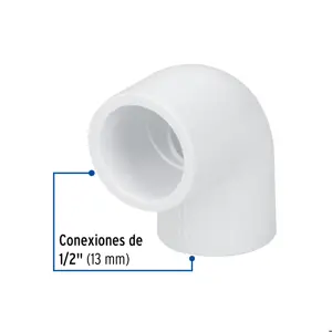 Codo 90° de PVC de 1/2