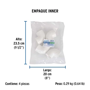 Codo 90° de PVC de 1-1/4