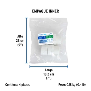 Adaptador macho de PVC de 1-1/4