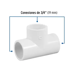 Tee sencilla de PVC 3/4