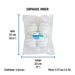 Tuerca unión lisa de PVC 1-1/4