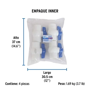 Válvula esfera de PVC 1-1/2