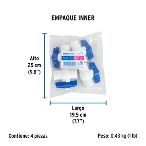 Válvula esfera de PVC 1/2