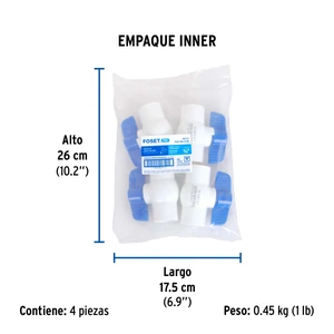 Válvula esfera de PVC 3/4