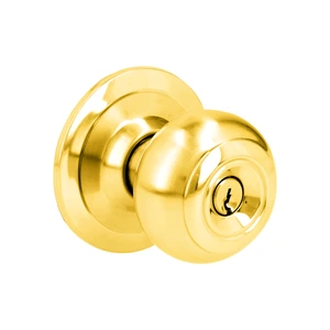 Prolok-25POP / 25POP Pomo cilíndrico ovalado función entrada, latón brillante, llave estándar, blíster Prolok