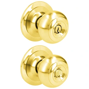 Prolok-26POP / 26POP Pomo cilíndrico ovalado función recámara, latón brillante, llave estándar, blíster Prolok