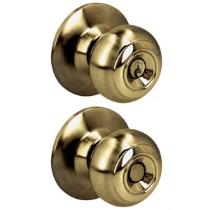 Prolok-28POP / 28POP Pomo cilíndrico ovalado función entrada, latón antiguo, llave estándar, blíster Prolok