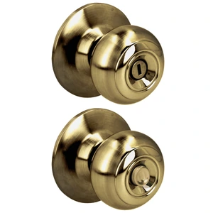 Prolok-30POP / 30POP Pomo cilíndrico ovalado función baño, latón antiguo, llave estándar, blíster Prolok