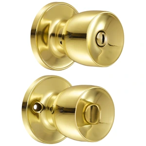 Prolok-39POP / 39POP Pomo cilíndrico media copa función baño, latón brillante, llave estándar, blíster Prolok