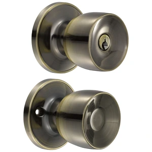 Prolok-40POP / 40POP Pomo cilíndrico media copa función entrada, latón antiguo, llave estándar, blíster Prolok