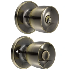 Prolok-41POP / 41POP Pomo cilíndrico media copa función recámara, latón antiguo, llave estándar, blíster Prolok