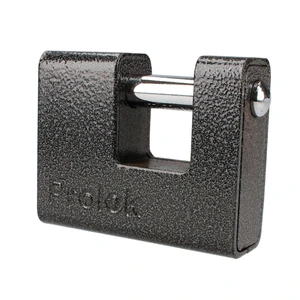 Prolok-P19C80 / P19C80 Candado de hierro para cortina metálica 80 mm, negro, llave estándar Prolok