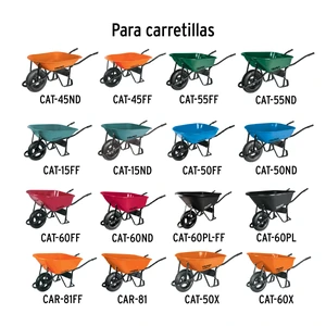 Juego de rin, eje y baleros para carretillas Truper y Pretul