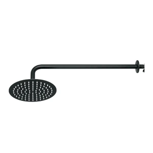 44827 / R-309M Regadera plato redondo 8' con brazo, negro, FOSET RIVIERA