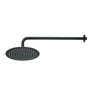 44825 / R-311M Regadera plato redondo 10' con brazo, negro, FOSET RIVIERA