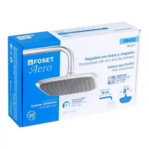 49452 / R-511 Foset Regadera cuadrada plato ancho 8