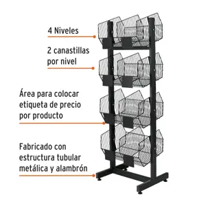 50030 / R-BOT Rack botadero, metálico, 4 niveles, Truper