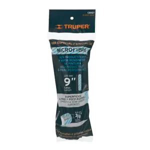 Truper Felpa p/rodillo, microfibra 9x3/8