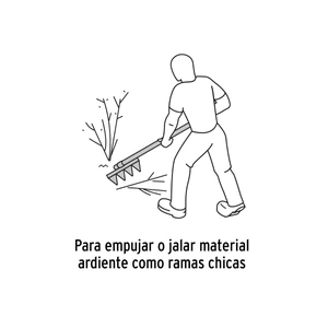 Rastrillo forestal con mango de madera de 60