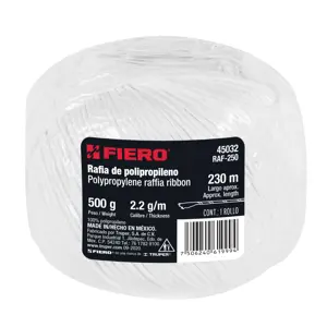 45032 / RAF-250 Rollo de rafia de 230 m color blanco calibre 2.2 g/m, Fiero