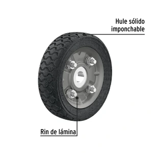 Rueda de hule sólido 4-1/2